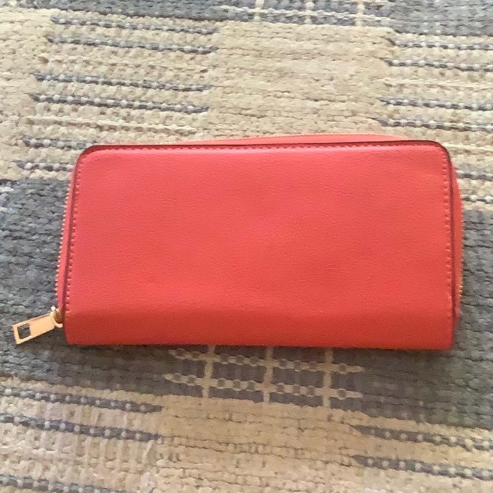 Coral zip around wallet new